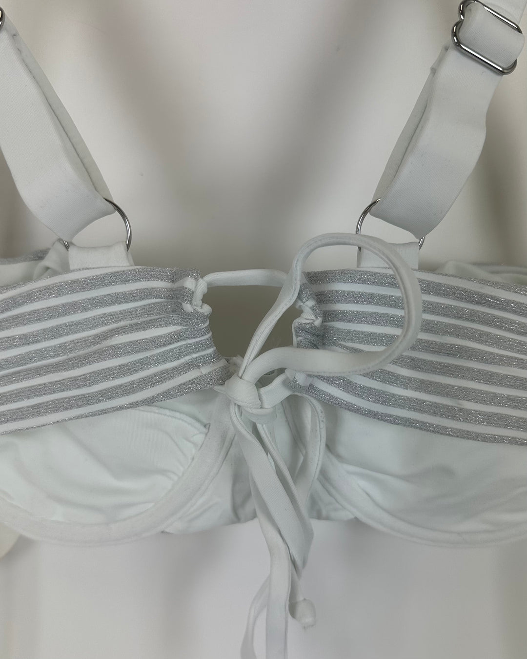 Metallic Silver Underwire Bikini Top - XL, XXL, XXXL