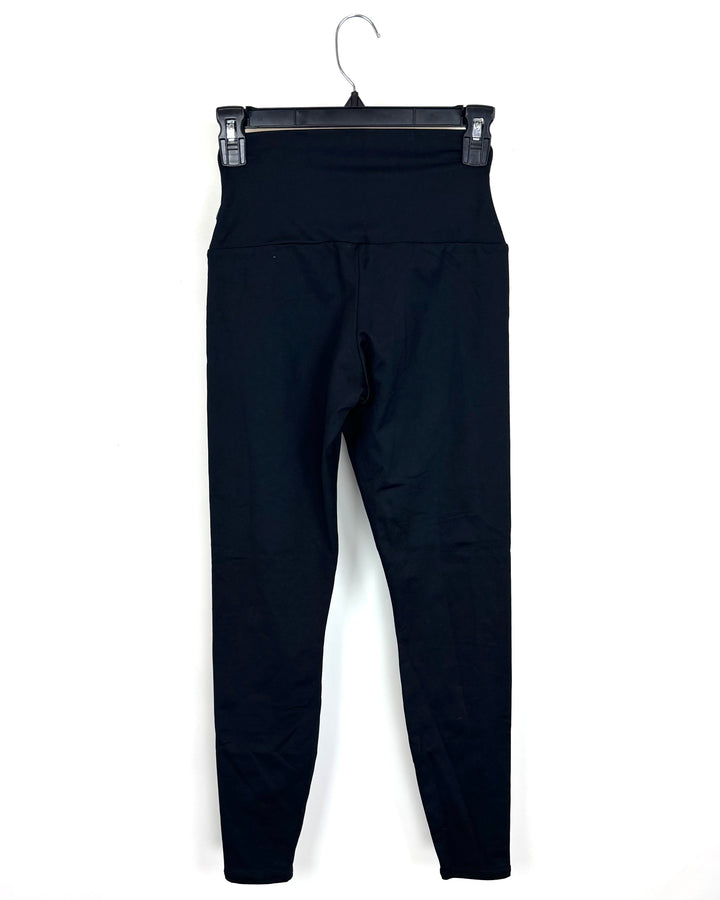 Black Wide Waistband Leggings - Size 2/4
