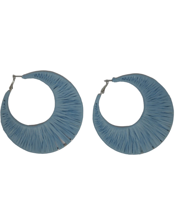 Large Blue Circle Earrings