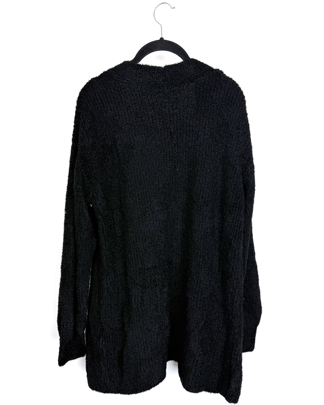 Black Open-Front Cardigan - Size 12/14
