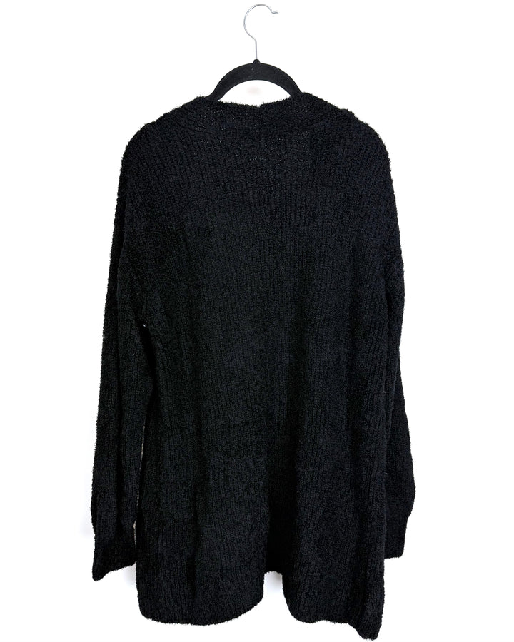 Black Open-Front Cardigan - Size 12/14
