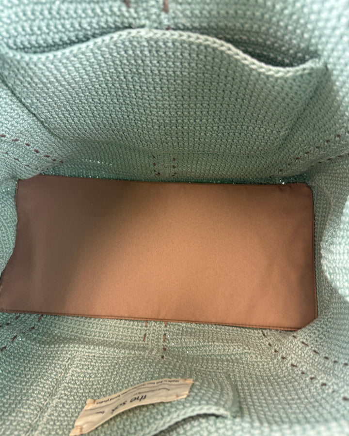 Mint Green Crochet Tote Bag