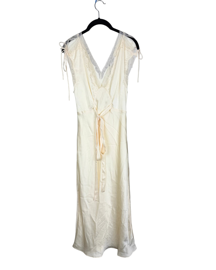 Cream Lace Trim Dress - Size 2/4