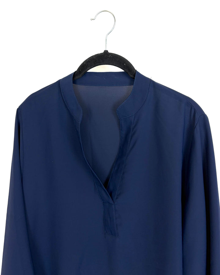 Navy Long Sleeve Blouse - Size 6/8