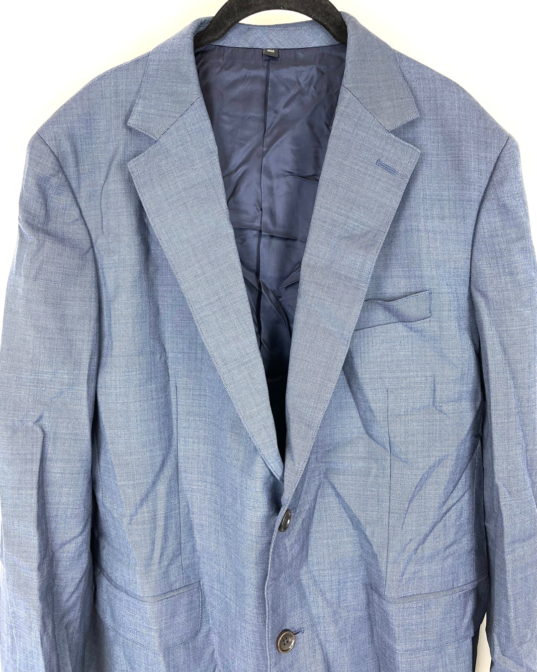 MENS Dark Blue Wool Standard Fit Blazer - Size 40R & 52S