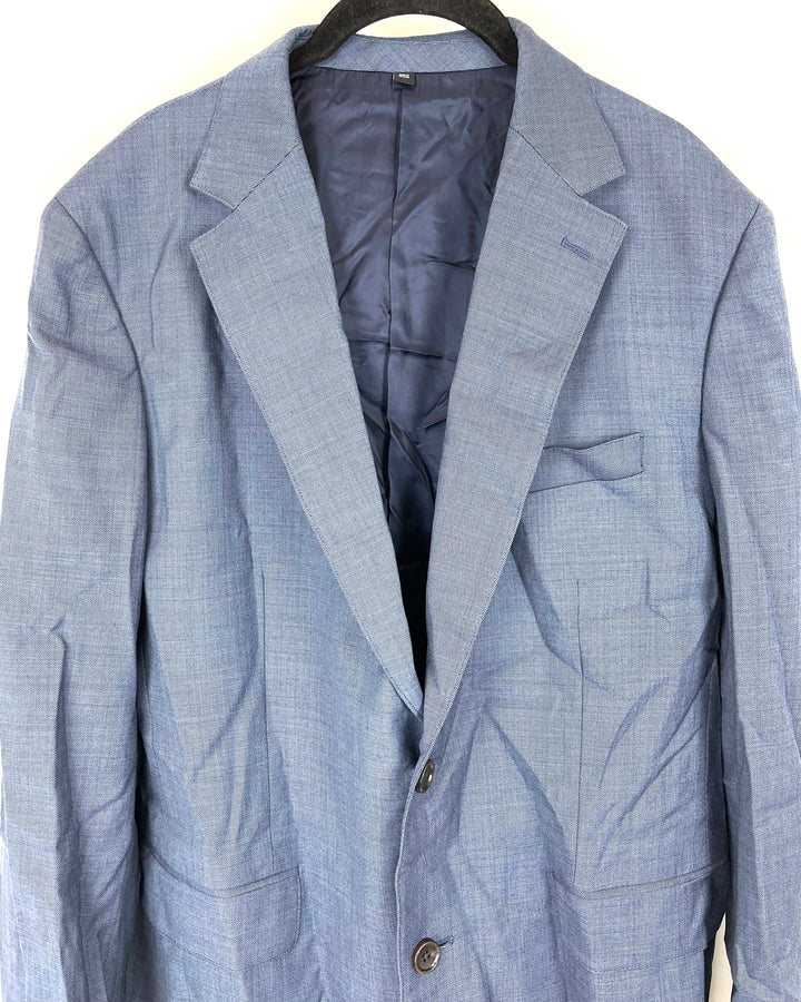 MENS Dark Blue Wool Standard Fit Blazer - Size 40R & 52S