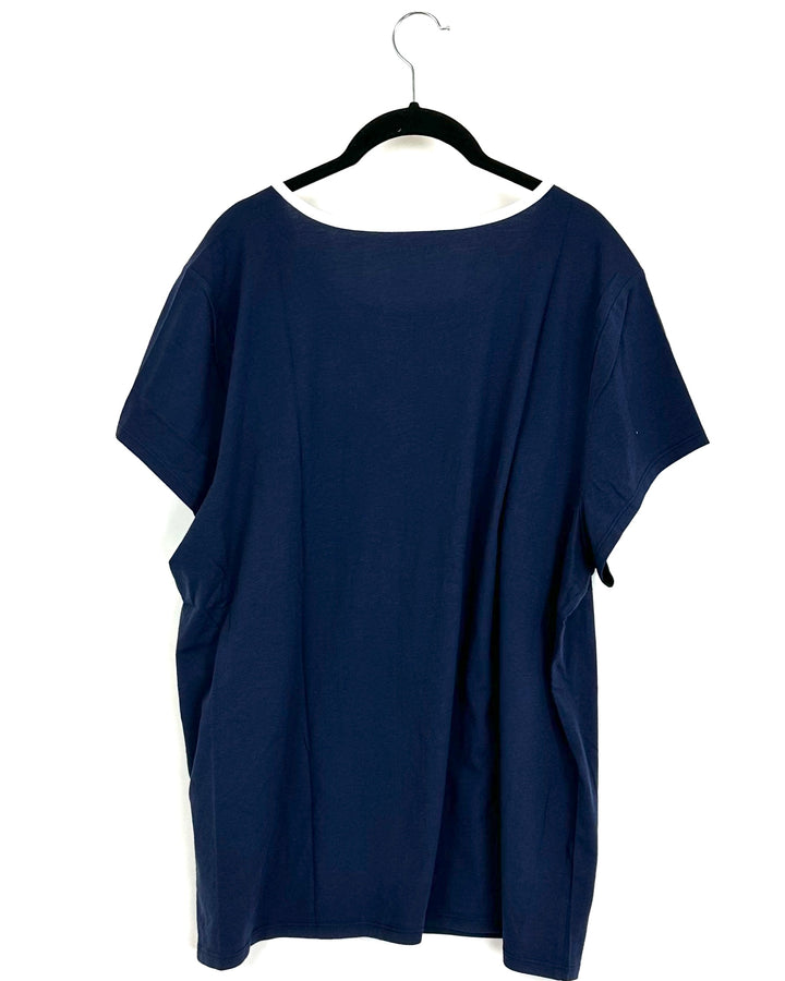 Navy Blue T-Shirt - Small and 1X