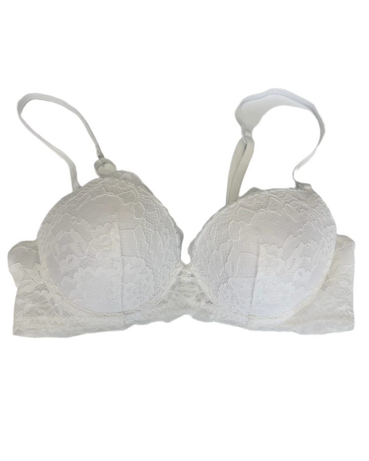 White Push Up and Lace Bra - 34B