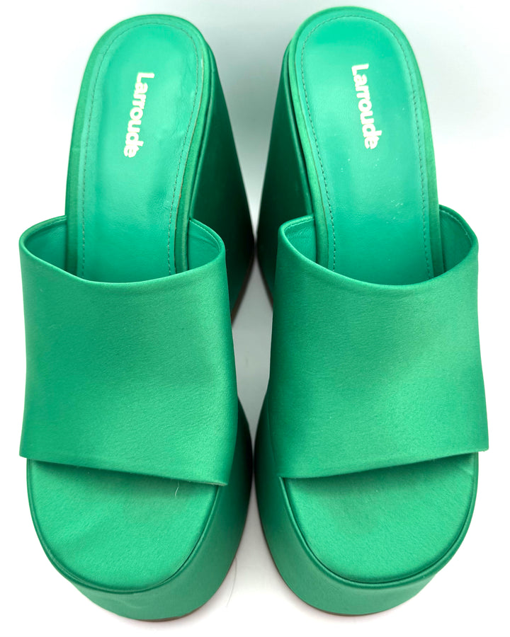 Bright Green Platform Mule - Size 7.5, 9.5 and 10