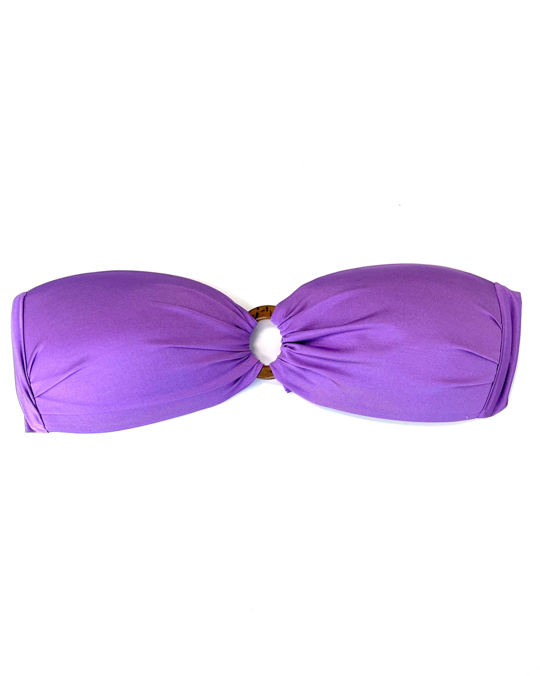 Bright Purple Ring Bandeau Bikini Top - Small