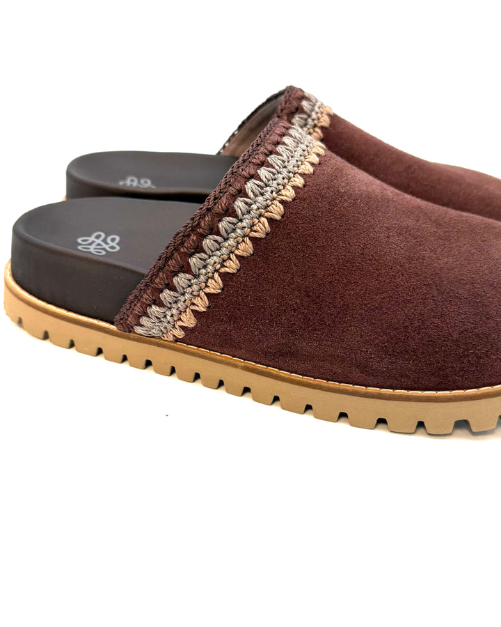 Espresso Brown Suede Clogs - Size 6, 7, 8, 9 and 11