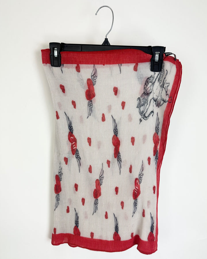 Red Flying Hearts Scarf