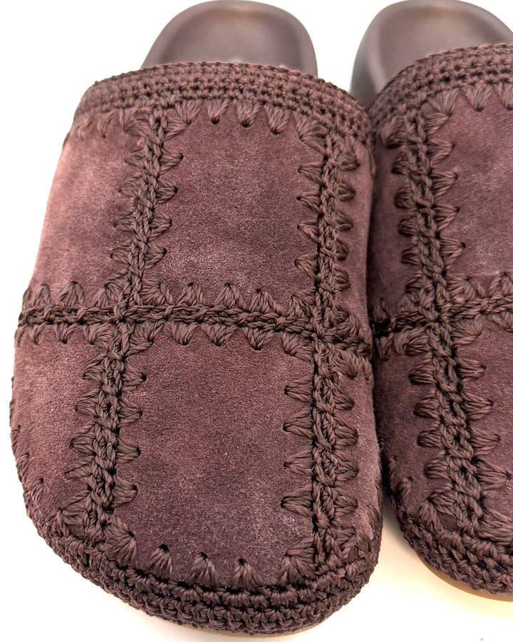 Chocolate Brown Embroidered Clog - Size 6, 8 and 9