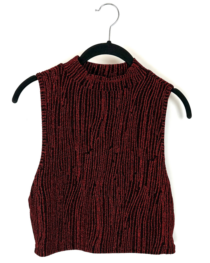 Red Sparkle Mock Neck Top - Size 6/8