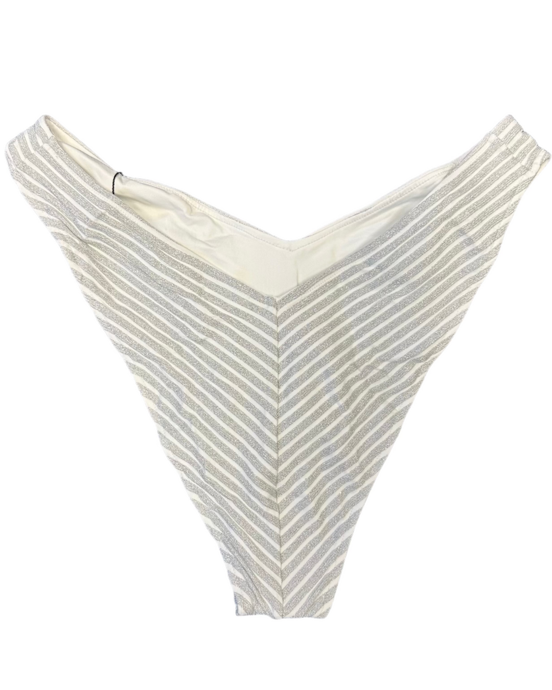 Metallic Silver High Cut Bikini Bottom - L, XL, XXL, XXXL