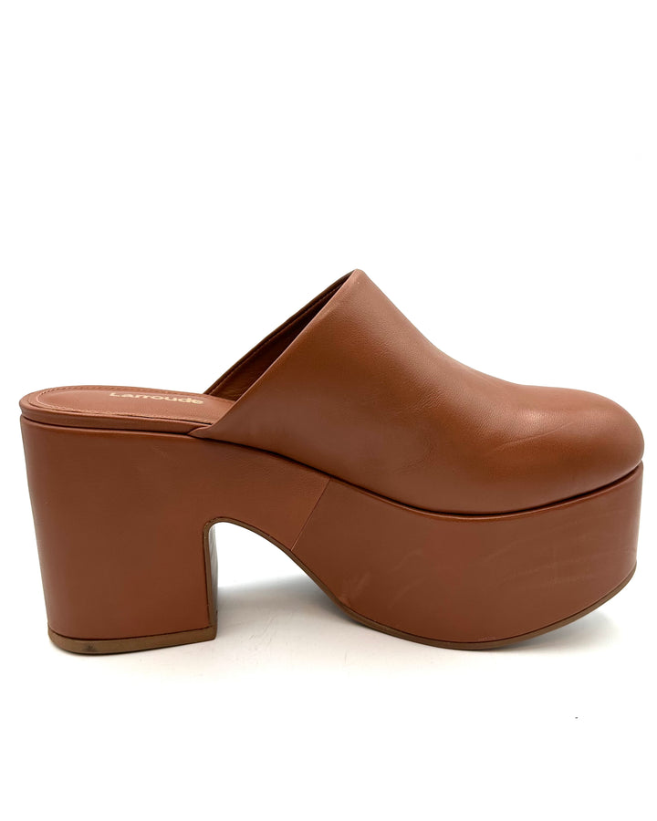 Tan Leather Platform Clog - Size 5.5 and 8.5