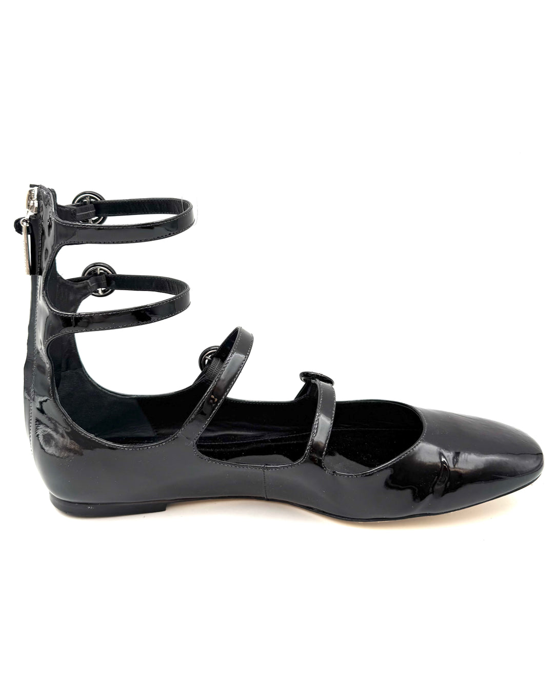 Black Tall Buckle Flat - Size 7 and 11