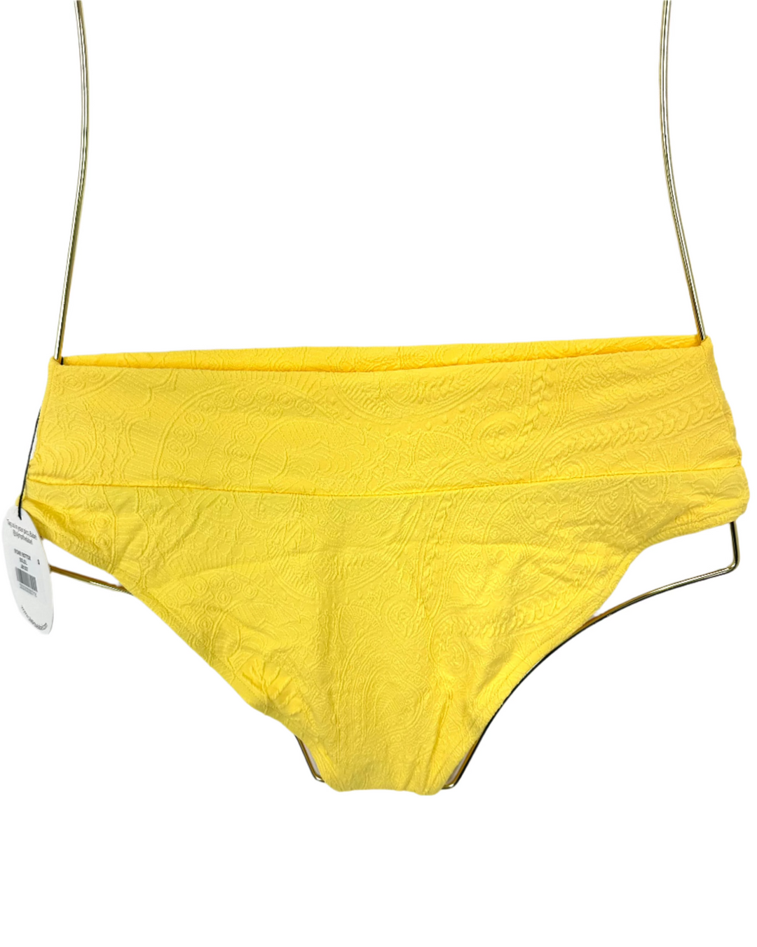 Yellow Embossed Fuller Coverage Bikini Bottom - XS, S, M, XXL