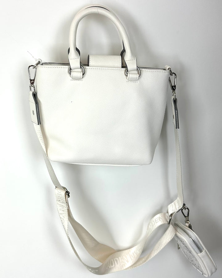 Cream and Silver Rhinestone Bow Bag