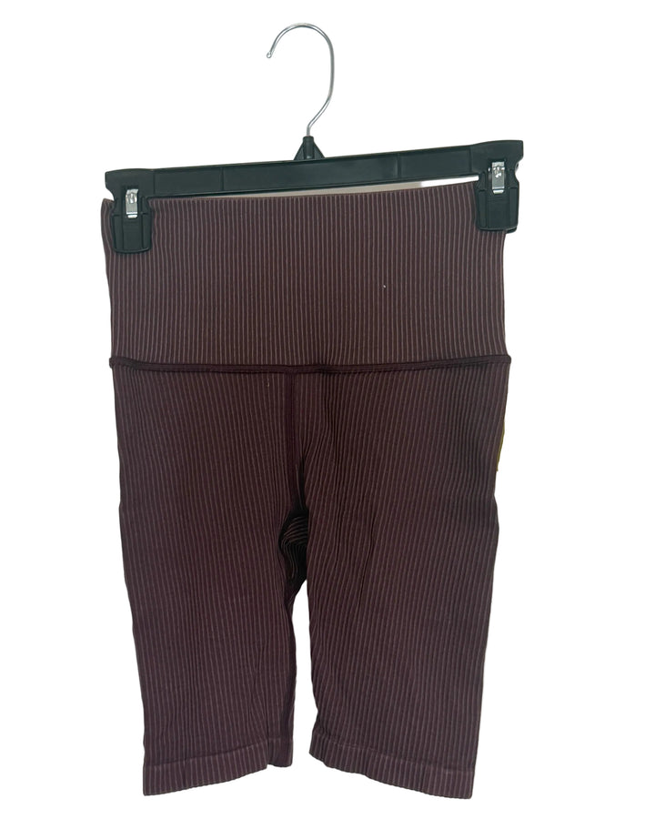 Mauve Ribbed Biker Shorts - Size 0/2