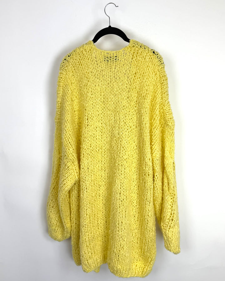 Yellow Open Knit Cardigan - Size 8/10
