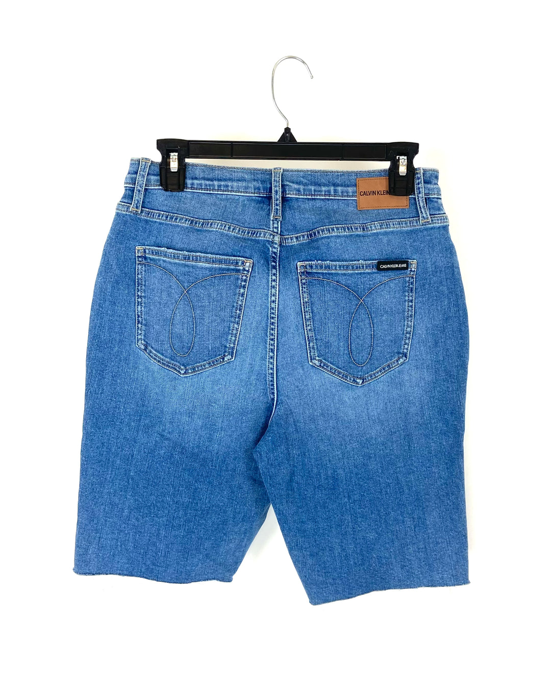 High Rise Medium Wash Bermuda Shorts - Size 28