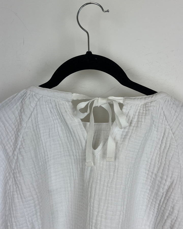 Bright White Textured Top - Size 0/2, 4/6, 8/10, 12/14 and 16