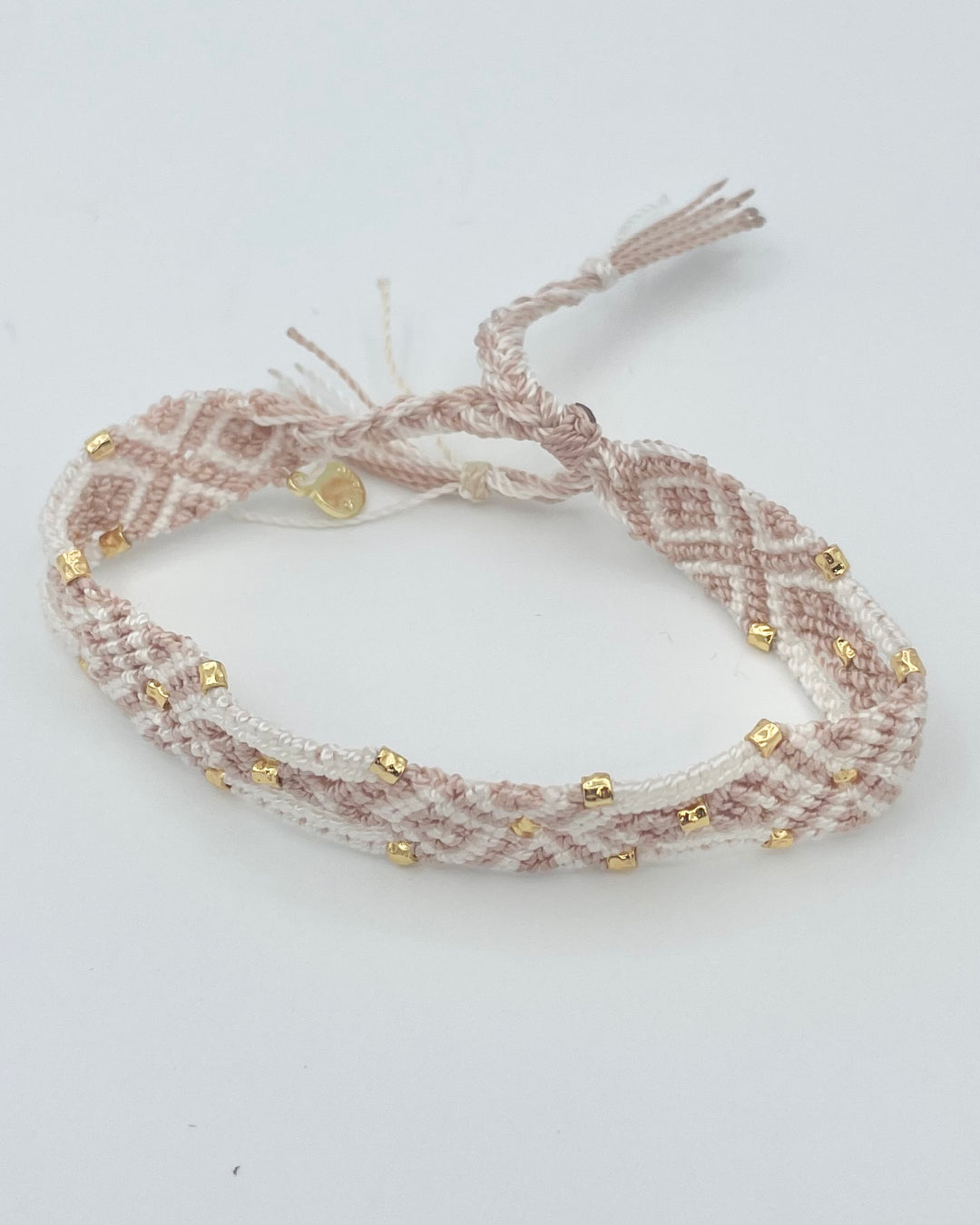 Taupe & White Woven Bracelet