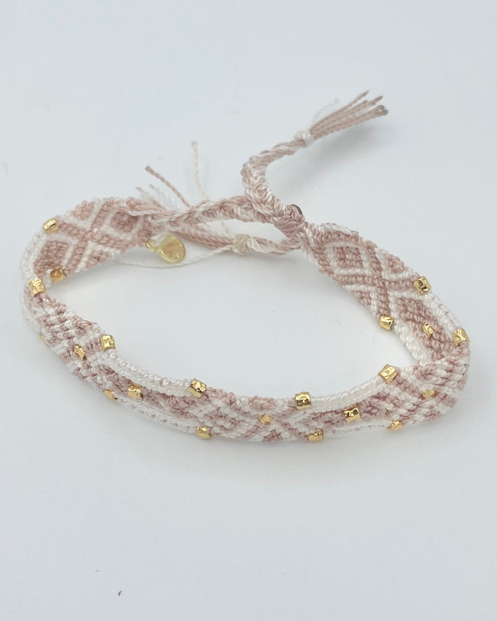 Taupe & White Woven Bracelet