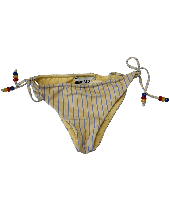 Yellow and blue striped tie bikini bottoms - XS
