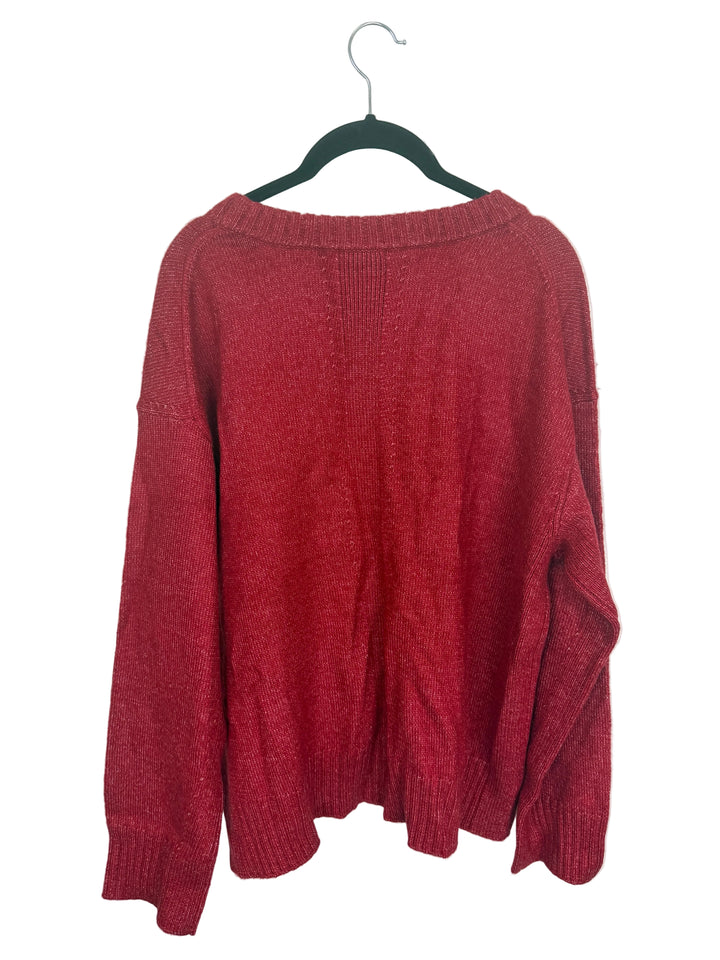 Red Rounded Neckline Sweater- Size 4/6