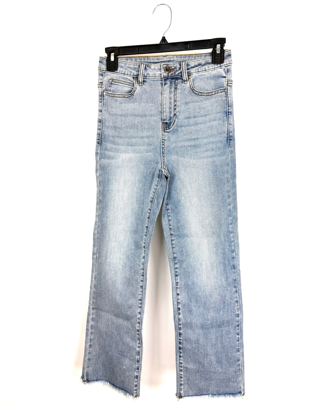 Frayed Dusty Blue Jeans - Size 2