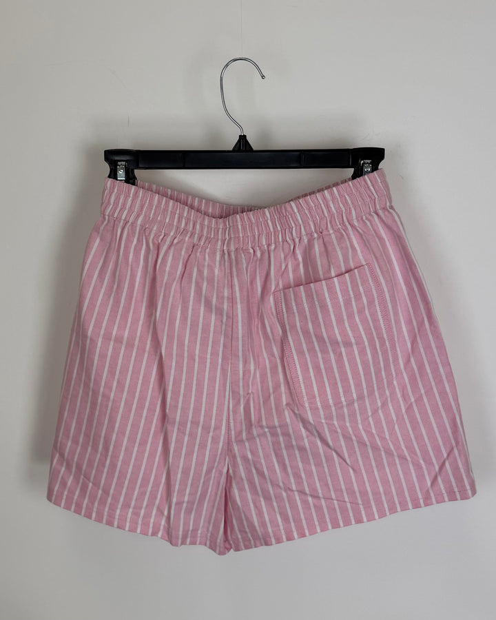 Pink and White Stripe Shorts - Size 0/2, 2/4