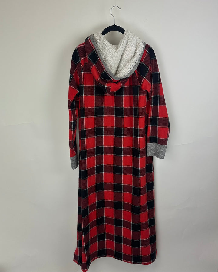 Red And Black Plaid Fleece Nightgown - Size 6/8
