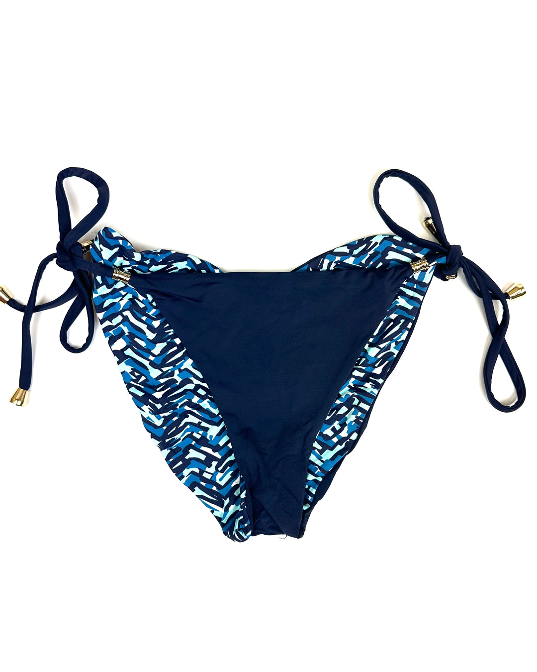 Shades of Blue Reversible Scrunch Tie Bikini Bottom - XS, S, M, XL