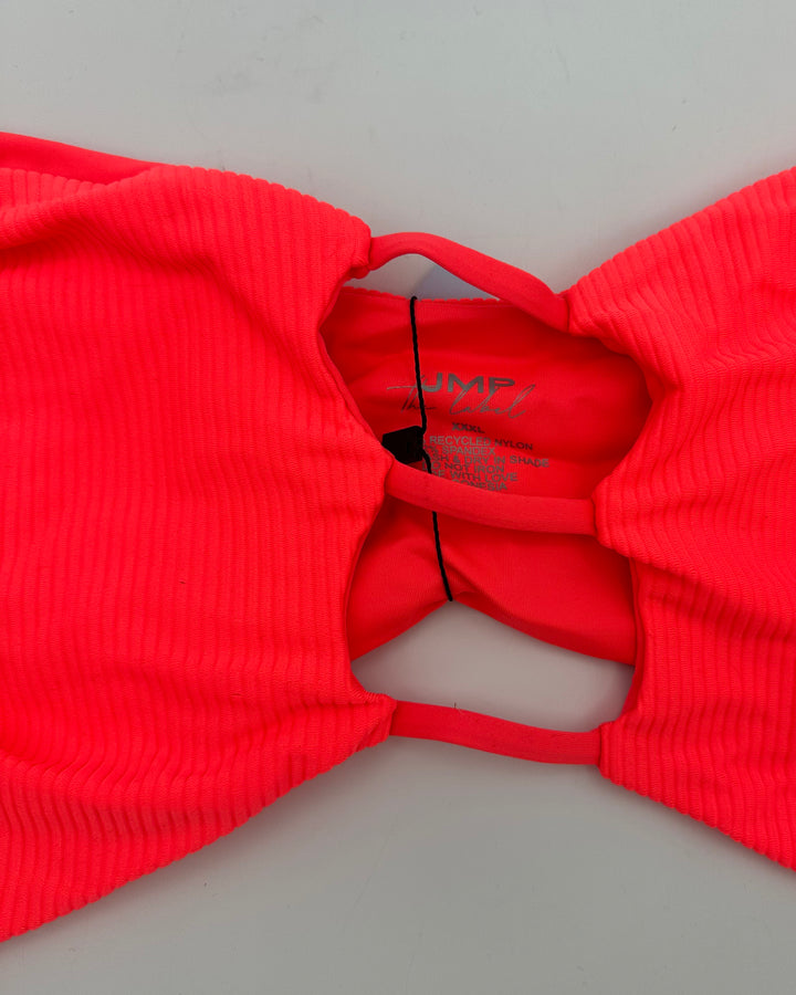 Neon Coral Strapless Bandeau Bikini Top - Extra Extra Extra Large
