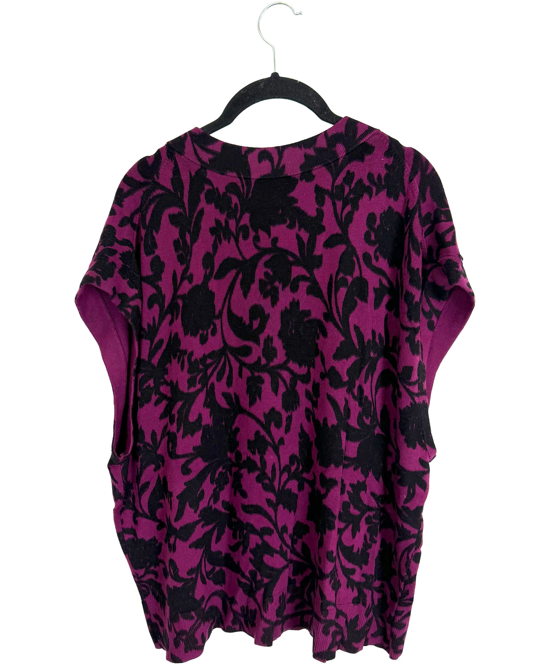 Dark Purple & Black Knit Vest  - Size 18/20