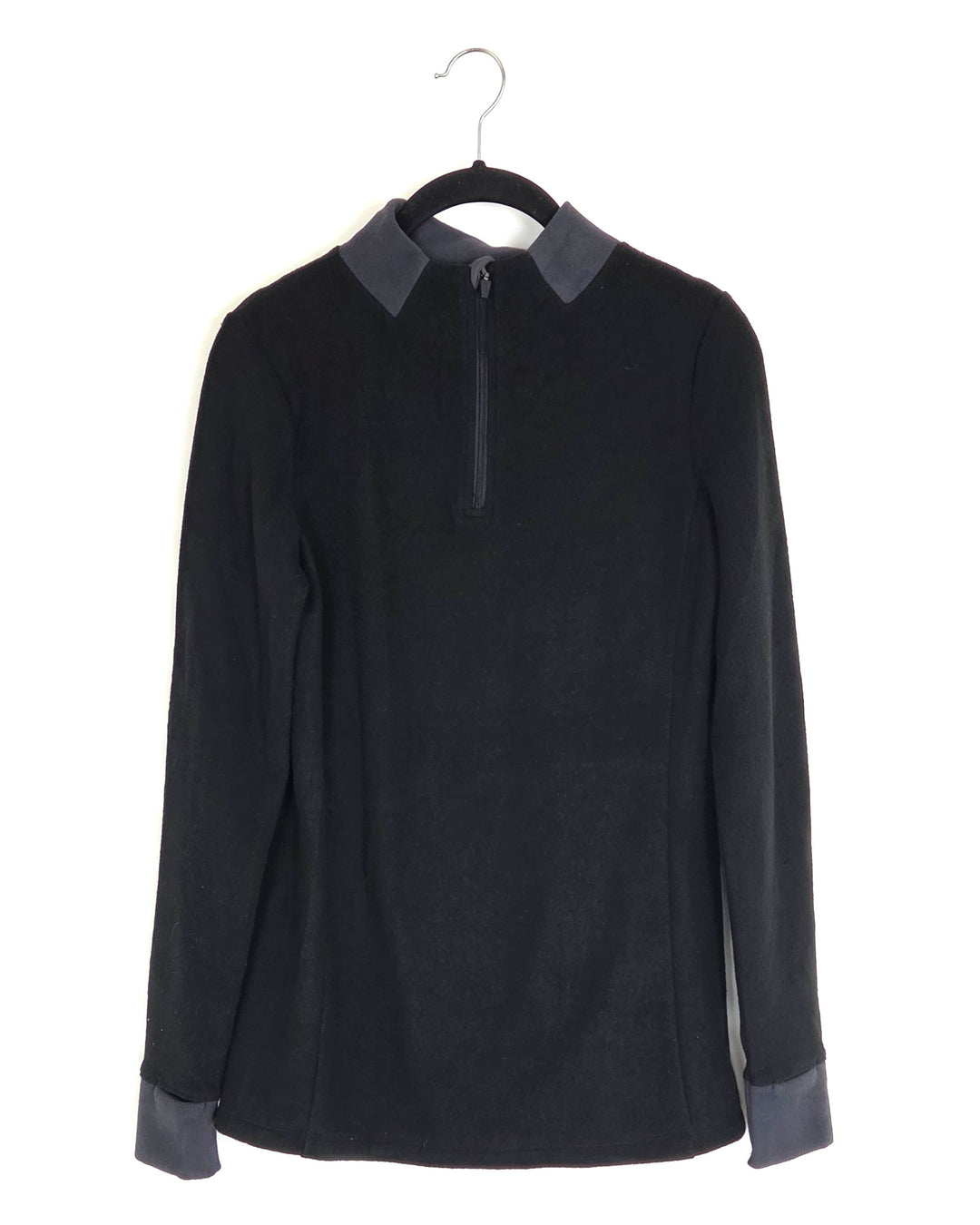 Black and Gray Fleece Top - Size 0/2