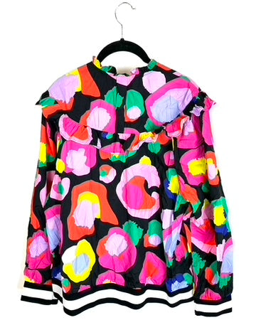 Colorful Abstract Windbreaker Jacket - Large