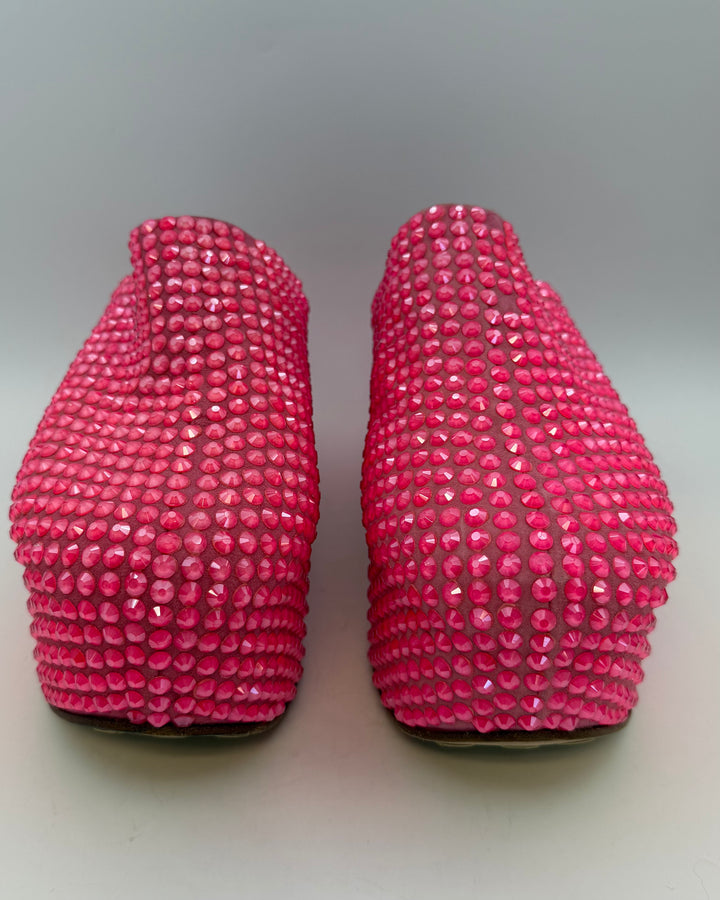 Pink Gem Embellished Platform Clogs - Size 38