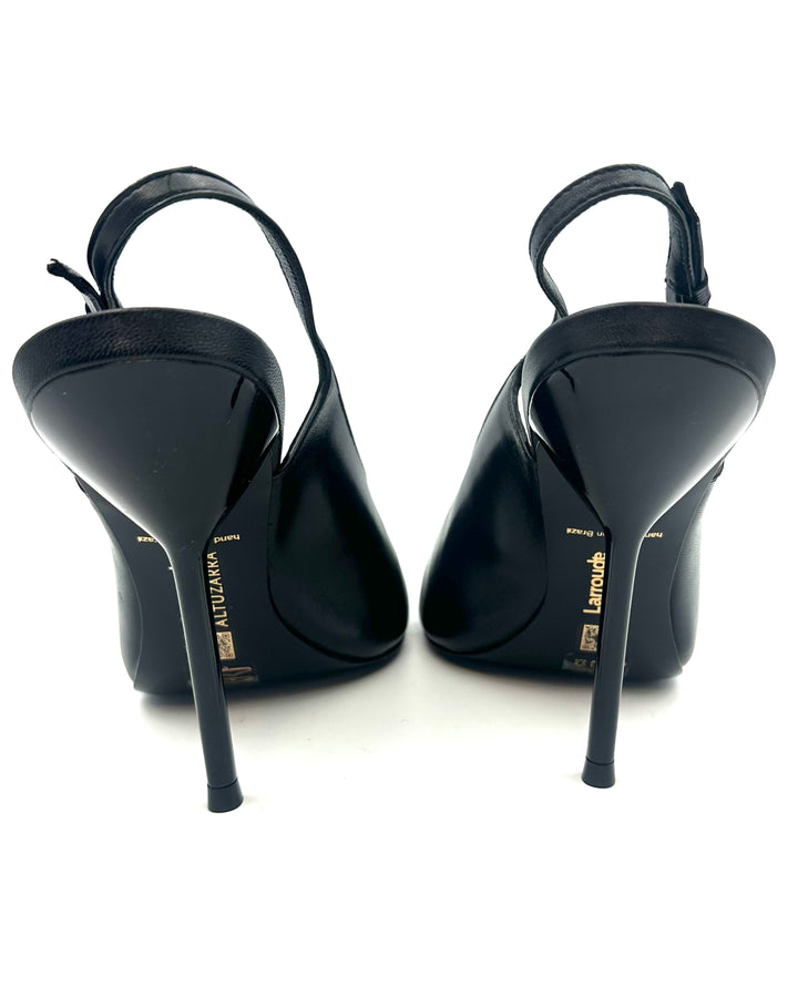 Black Leather Stiletto Heel - Size 6 and 8