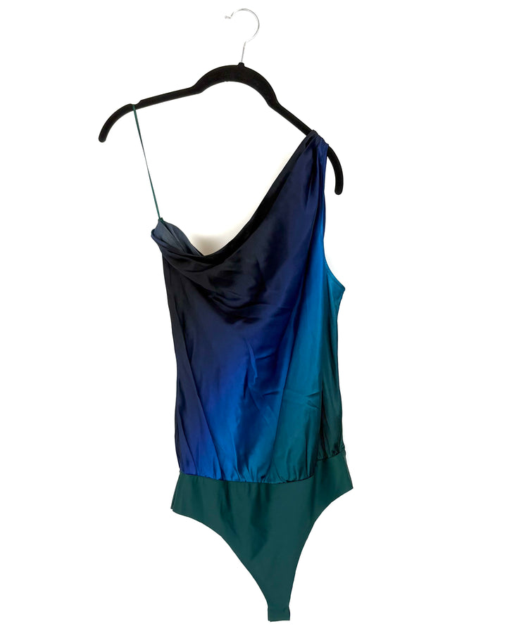 Blue Ombre One Shoulder Bodysuit - Small