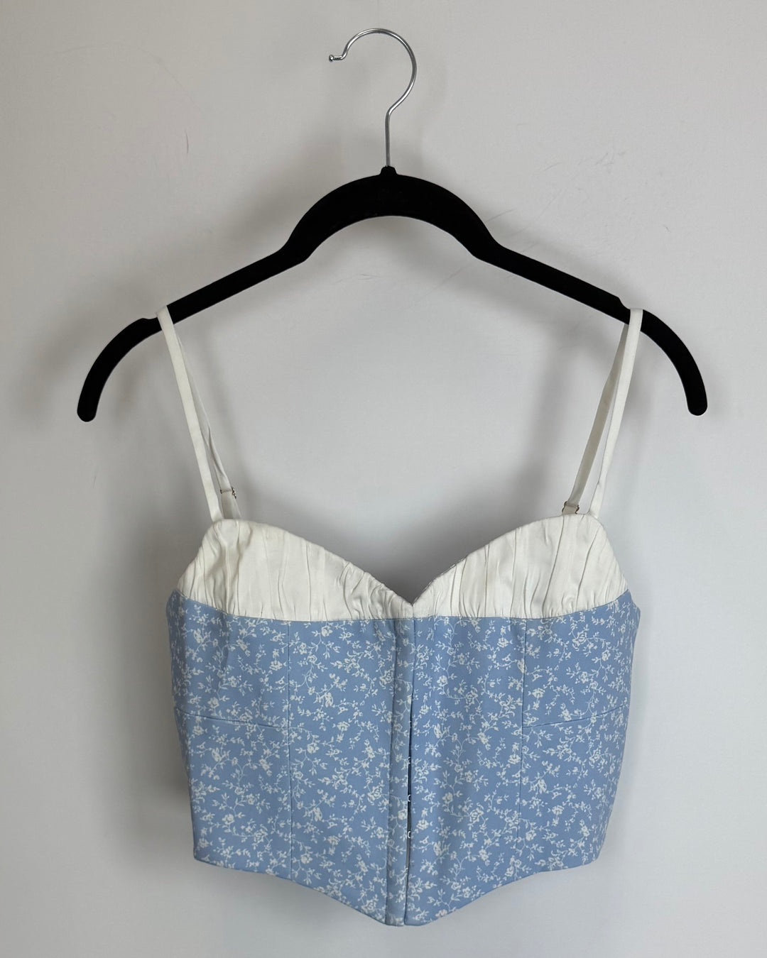 Light Blue Floral Corset Top-  Size 0/2, 2/4