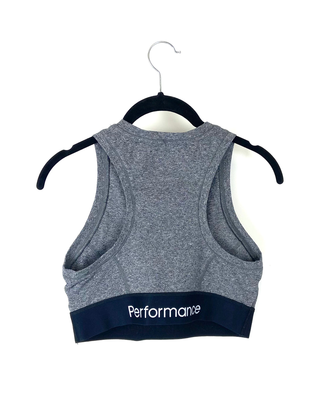 Grey Zipper Sports Bra - Small