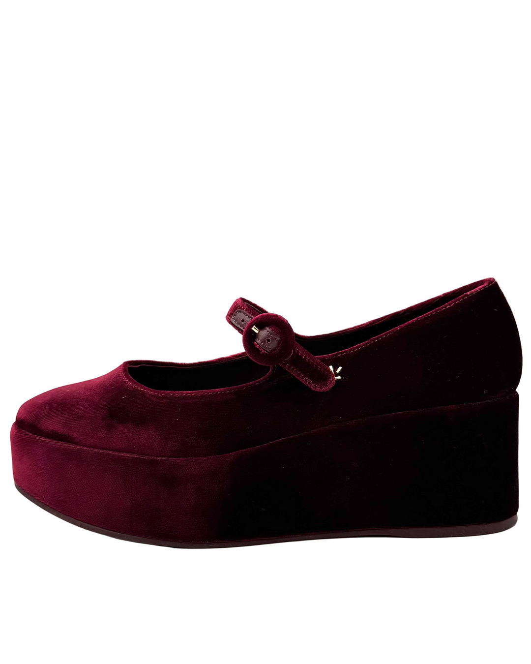 Wine Red Velour Platform - Size 7
