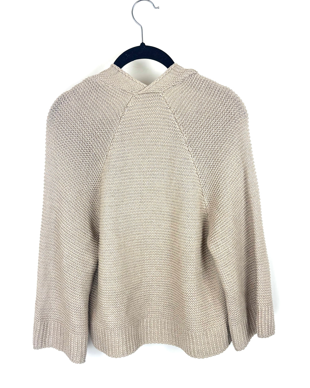 Sand Beige Textured Knit Cardigan - Small