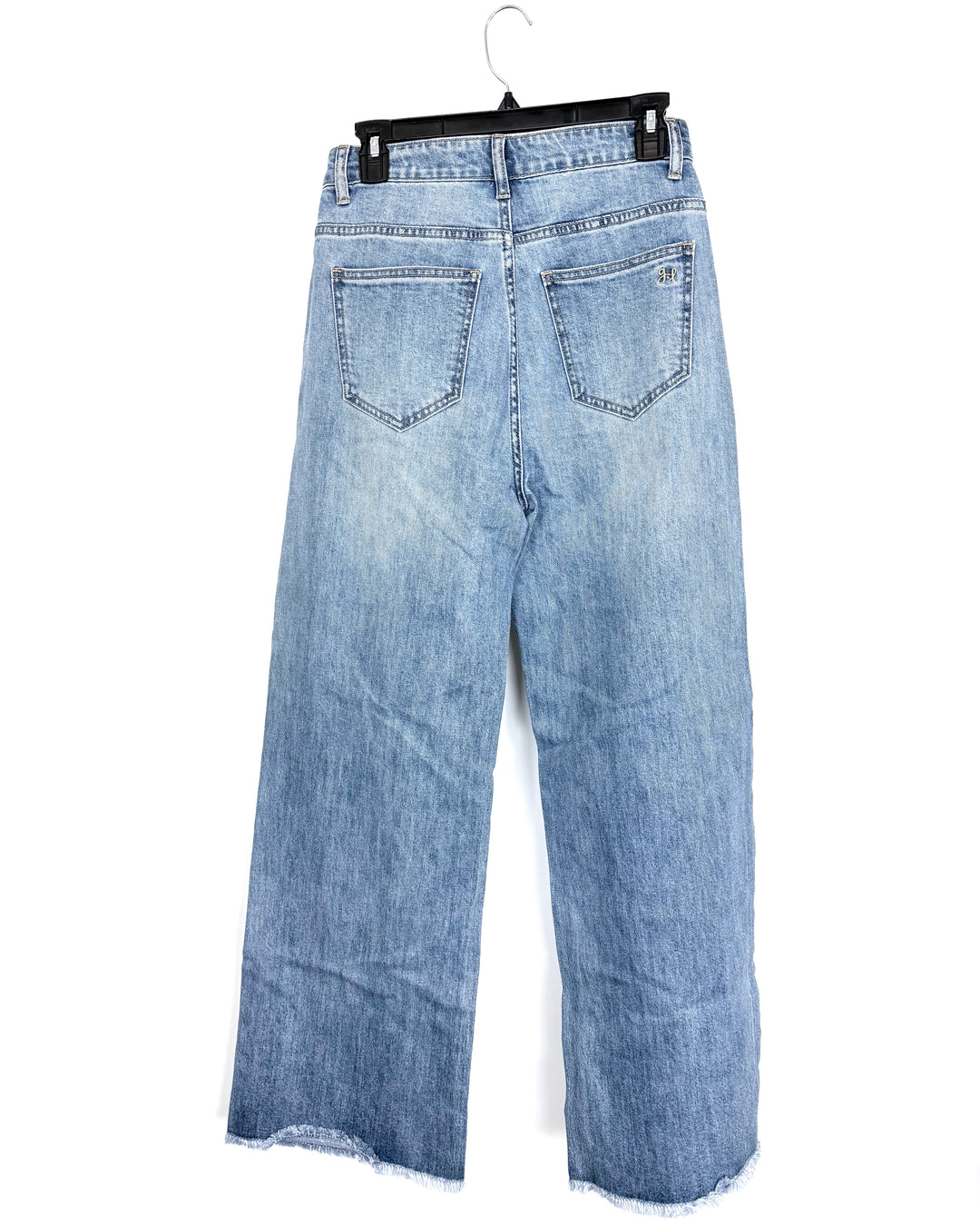 Medium Stone-Wash Indigo Wide-Leg Jeans - Size 4