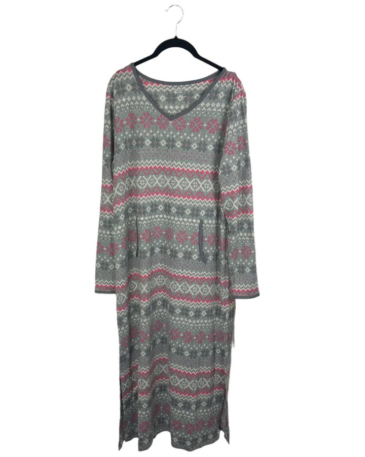 Gray And Pink Lounge Dress - Size 6/8 and 10/12