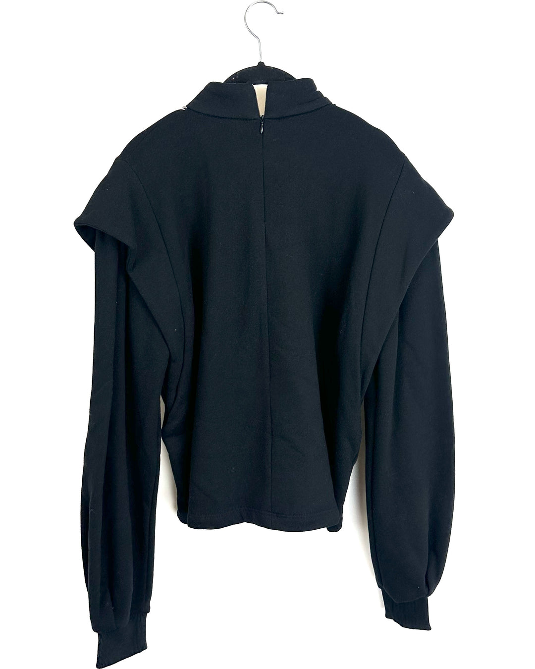 Black Rhinestone Fringe Mock Neck Top- Size 6/8