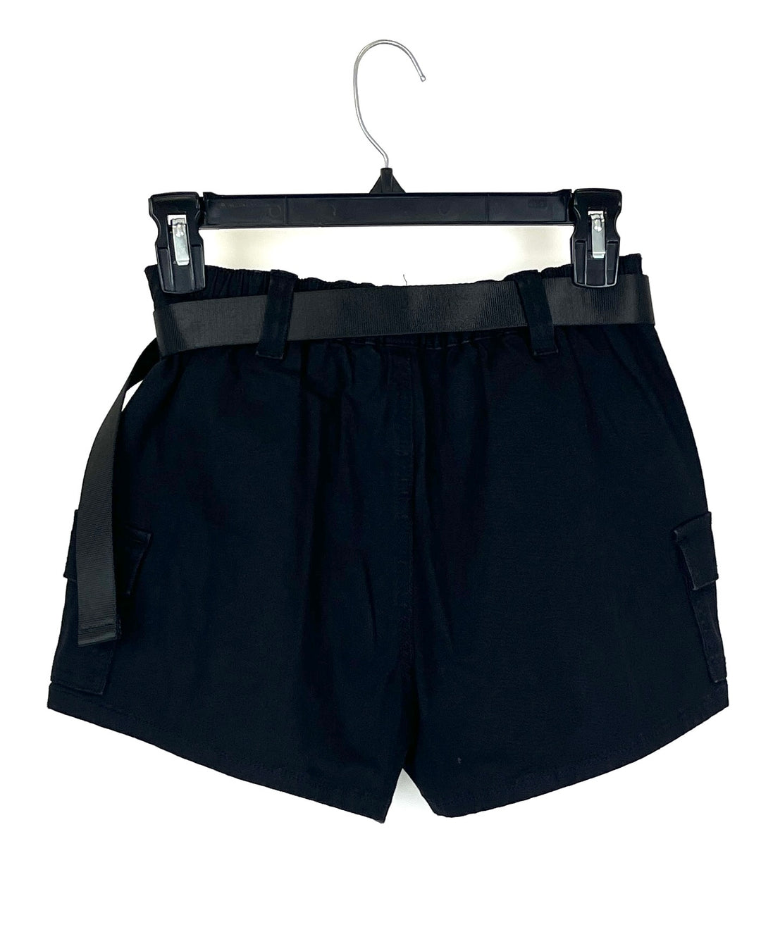 Black Cargo Shorts With Buckle Belt -Size 2/4